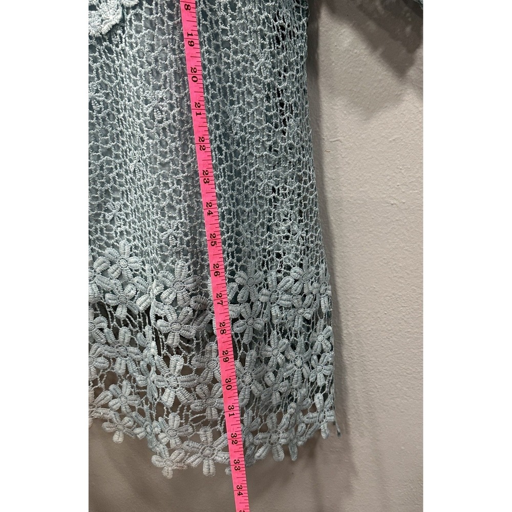 Simply Couture Crochet Floral Dress Womens Sz 3X Teal Boho Lining New With Tags - Picture 7 of 8